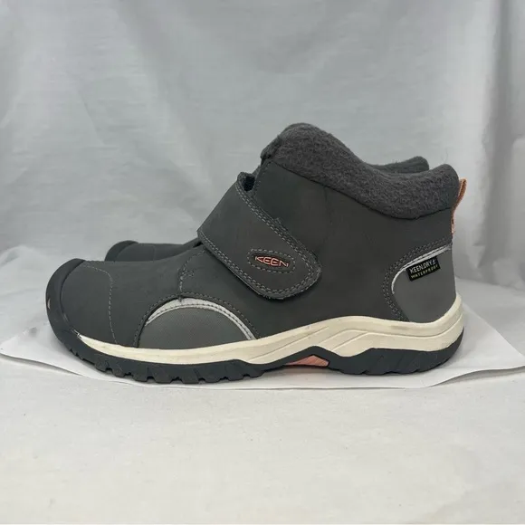 Keen Kootenay 3 Winter Snow Boots Waterproof Fleece Lined Gray Youth Girls 3