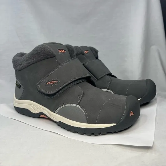 Keen Kootenay 3 Winter Snow Boots Waterproof Fleece Lined Gray Youth Girls 3
