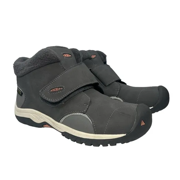 Keen Kootenay 3 Winter Snow Boots Waterproof Fleece Lined Gray Youth Girls 3