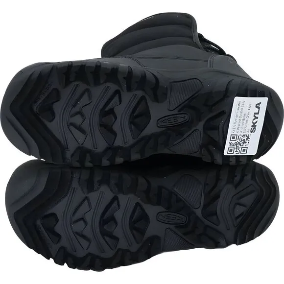 KEEN Puffrider Insulated Kids Snow Boots Black/Steel Grey, 4 US Big Kid