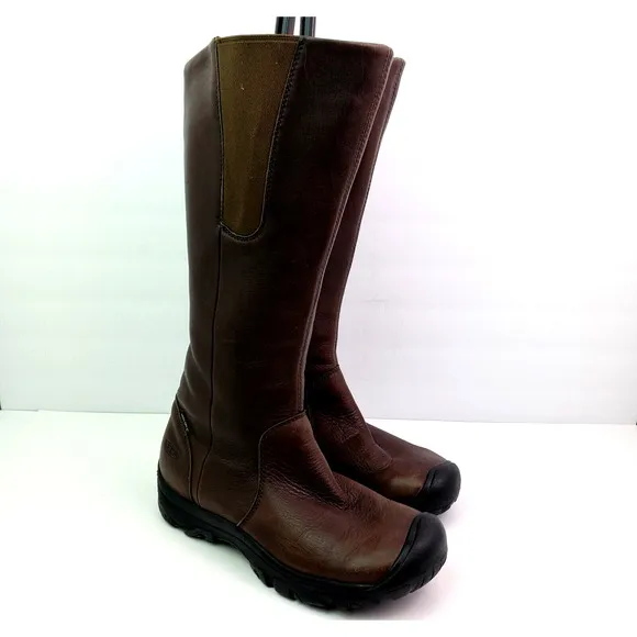Keen Womens Size 8.5 Brown Leather 150Gram Insulated Tall Winter Boots 52021-Jav