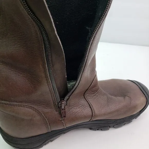 Keen Womens Size 8.5 Brown Leather 150Gram Insulated Tall Winter Boots 52021-Jav