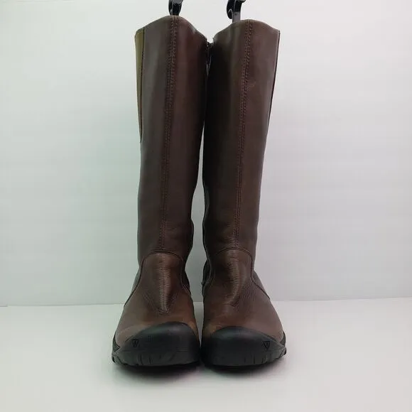 Keen Womens Size 8.5 Brown Leather 150Gram Insulated Tall Winter Boots 52021-Jav