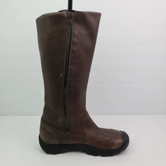 Keen Womens Size 8.5 Brown Leather 150Gram Insulated Tall Winter Boots 52021-Jav