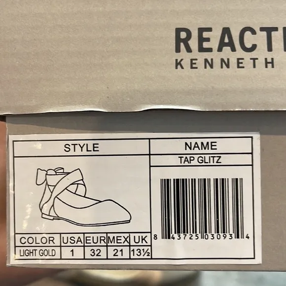 Kenneth Cole Reaction Gold Gurls Ballet Flats Size 1