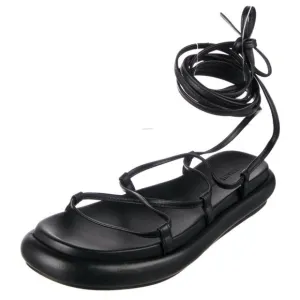 KHAITE Women's Black Gladiator Sandals