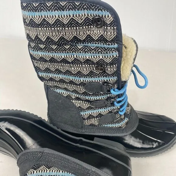 Khombu Jenna waterproof winter snow duck boots womens Sz 11M NIB Nordic Grey