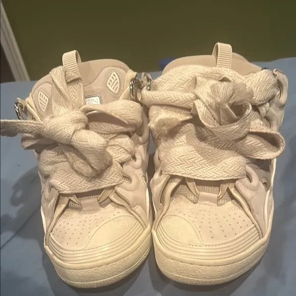 Kids Cream High-Top Sneakers