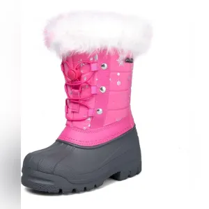 KomForme Girls Snow Boots Insulated Fur Lined Warm Anti-SlipWaterproofWinterBoot