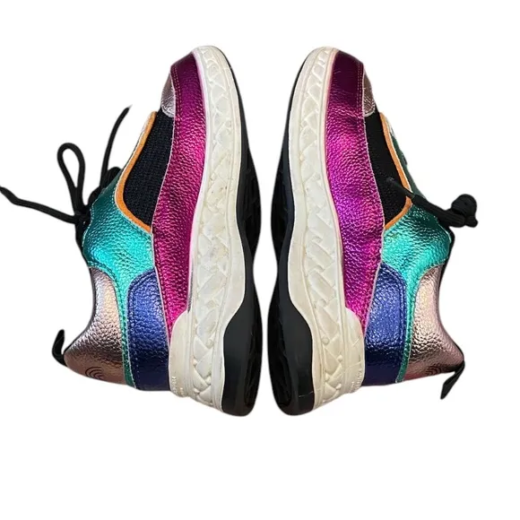 Kurt Geiger Kid's Mini Kensington Sneakers Metallic Rainbow Hues SIZE 32/1M