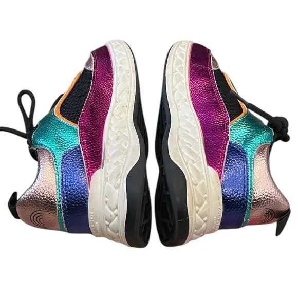 Kurt Geiger Kid's Mini Kensington Sneakers Metallic Rainbow Hues SIZE 32/1M