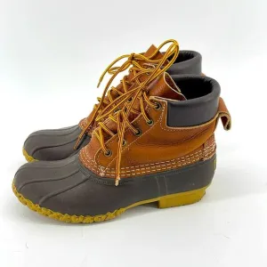 L. L. Bean Bean Boot tumbled leather upper padded collar rain snow duck boots 7