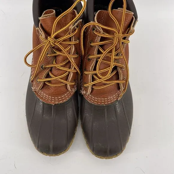 L. L. Bean Bean Boot tumbled leather upper padded collar rain snow duck boots 7
