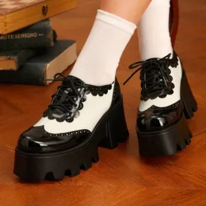 Lace-Up Front Lug Sole Fashionable Wedges Shoes Vacation Shoes Summer
