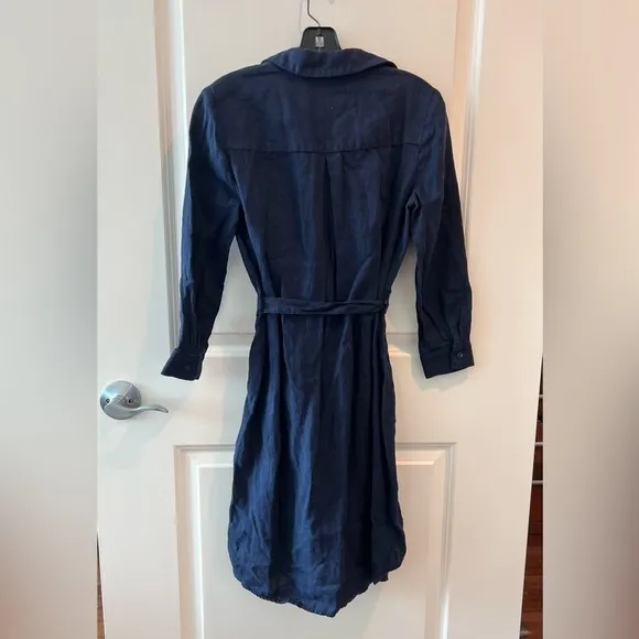 L'AGENCE Bella Linen Mini Shirt Dress