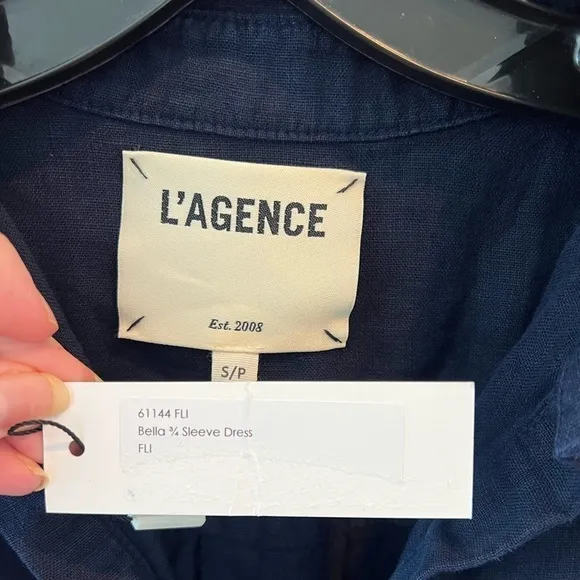 L'AGENCE Bella Linen Mini Shirt Dress