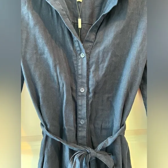 L'AGENCE Bella Linen Mini Shirt Dress