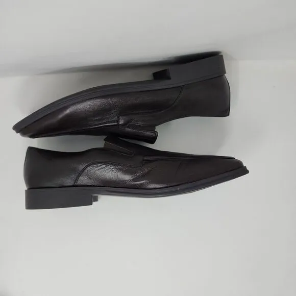 Lands End Loafers Shoes Mens 9.5 Brown Leather Slip On Dress Casual