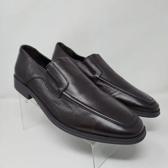 Lands End Loafers Shoes Mens 9.5 Brown Leather Slip On Dress Casual