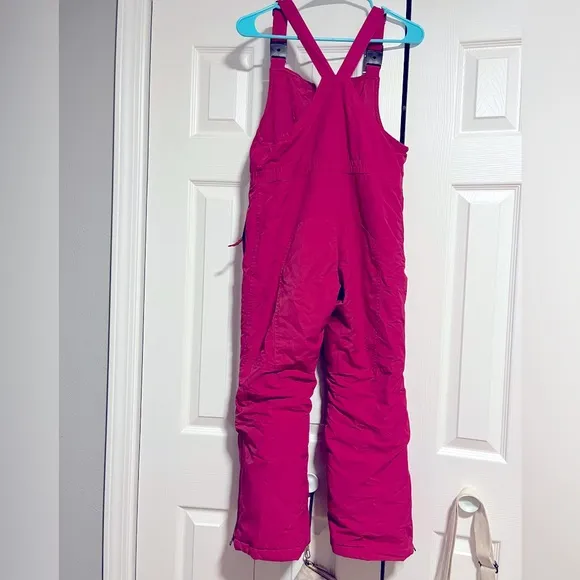Lands End Snow Pants Kids Squall Girls Pink Bib Overalls Size 8  Grow-Alongs