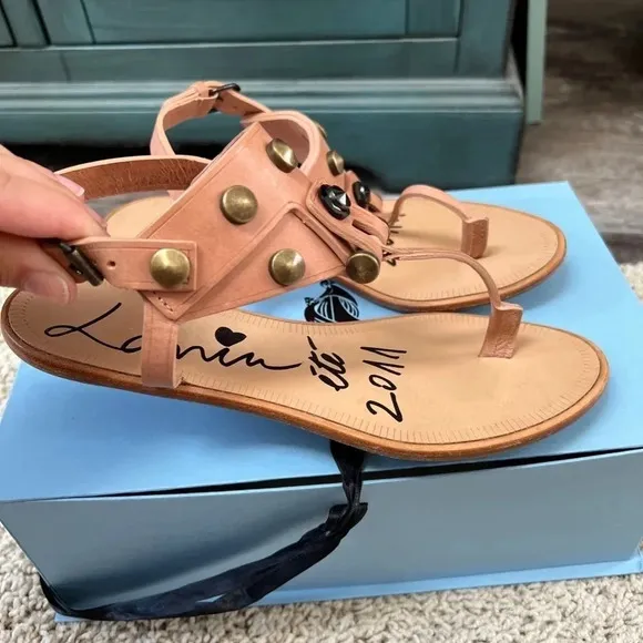 LANVIN Flat Sandals with Studs and Strass 8