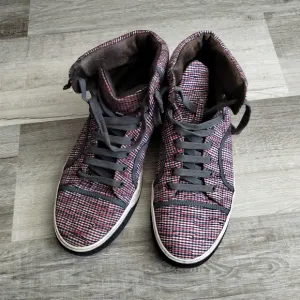 Lanvin Men's High-Top Sneakers Plaid 9
