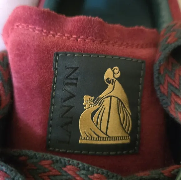 Lanvin Red High-Top Sneakers with Suede Finish