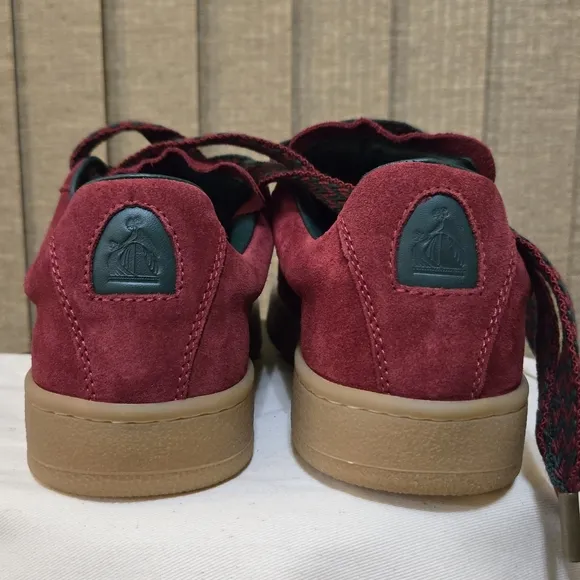 Lanvin Red High-Top Sneakers with Suede Finish
