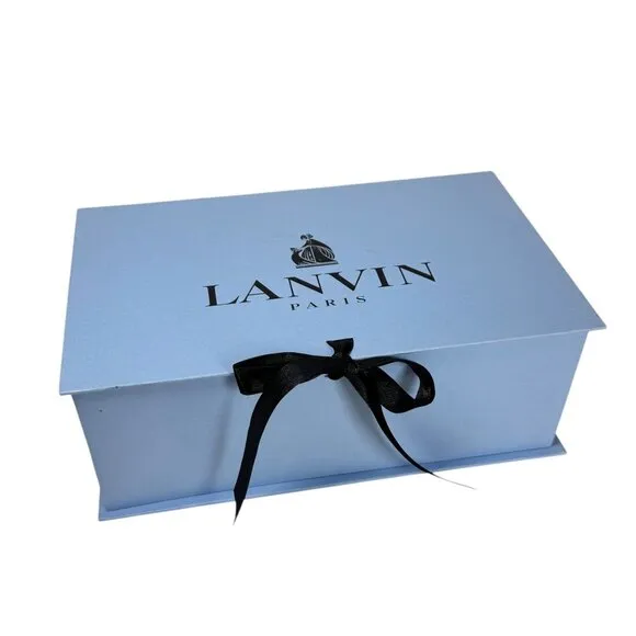 LANVIN ScrunchBallet Flats Sz.9.5 Black Leather Quiet Luxury Minimalist Chic
