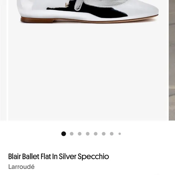 Larroude Blair Ballet Flats Siver Mirror 6.5