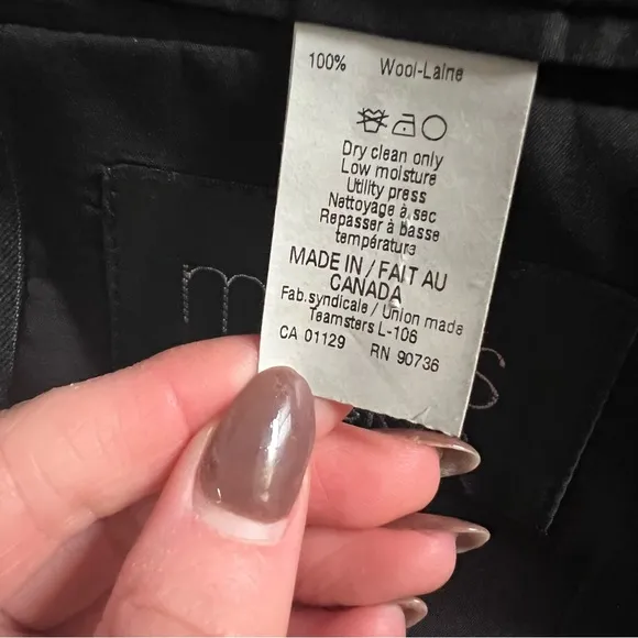 LAUREN RALPH LAUREN BLACK PINSTRIPE WOOL SUIT JACKET SIZE MEDIUM