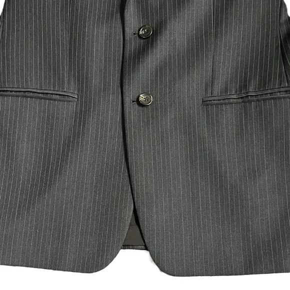 LAUREN RALPH LAUREN BLACK PINSTRIPE WOOL SUIT JACKET SIZE MEDIUM