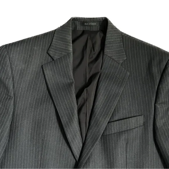 LAUREN RALPH LAUREN BLACK PINSTRIPE WOOL SUIT JACKET SIZE MEDIUM