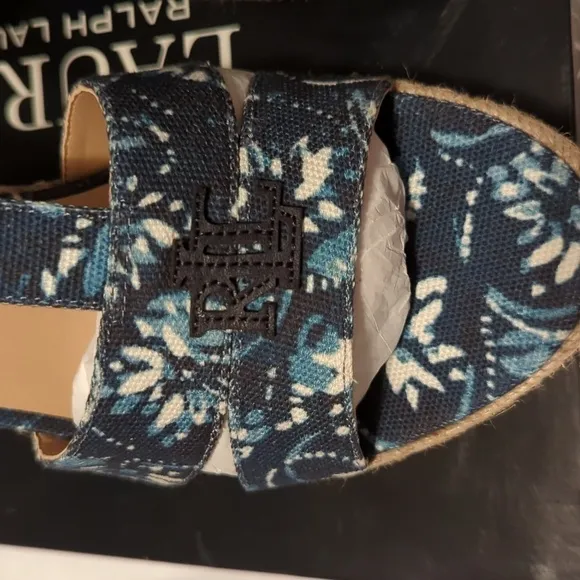 Lauren Ralph Lauren Hale Womens Logo Platform Espadrilles Wedge Sandals Size 11B