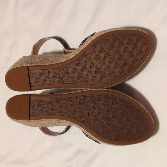 Lauren Ralph Lauren Hale Womens Logo Platform Espadrilles Wedge Sandals Size 11B