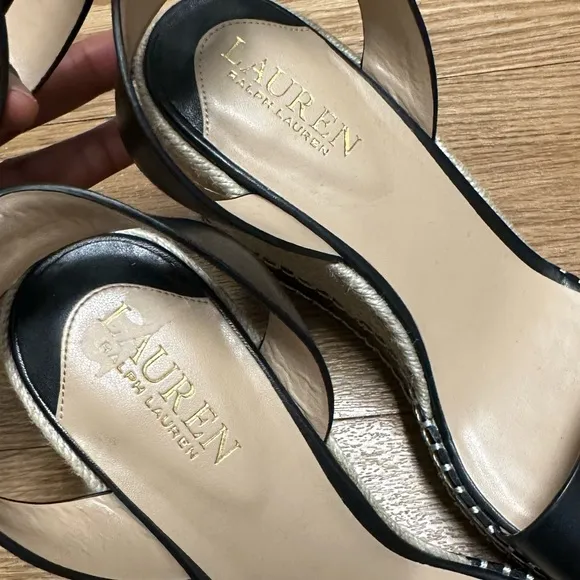LAUREN RALPH LAUREN Wedge Platform Open Toes Sandals Espadrilles