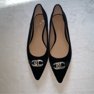 Lauren Ralph Lauren Women Sz 9B Lilah Velvet Ballet Flats Holiday Navy Crystal