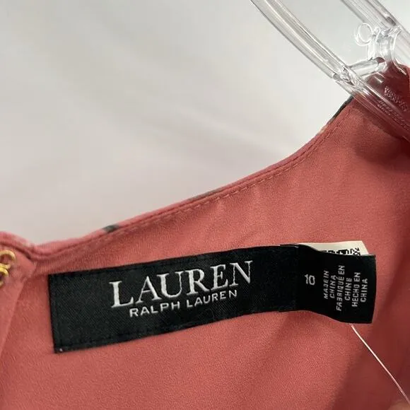 Lauren Ralph Lauren Women's Floral Flutter Sleeve Gown - Pink Multi - 10 - NWT