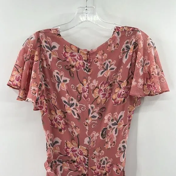 Lauren Ralph Lauren Women's Floral Flutter Sleeve Gown - Pink Multi - 10 - NWT