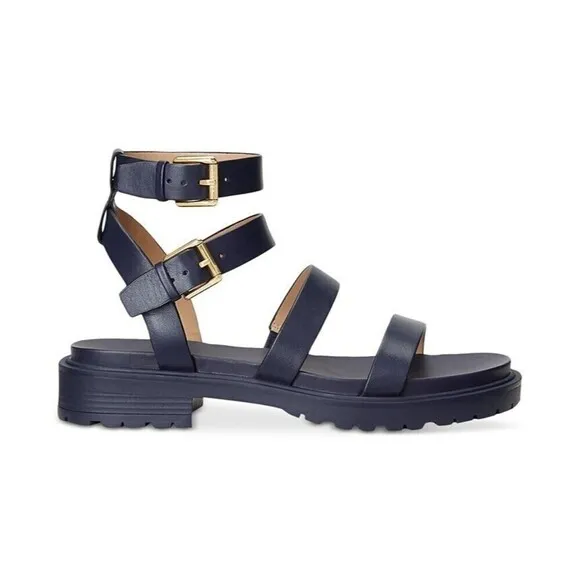 Lauren Ralph Lauren Women's Sandals Kayleen Ankle-Strap Platform Flat Sandals 6M