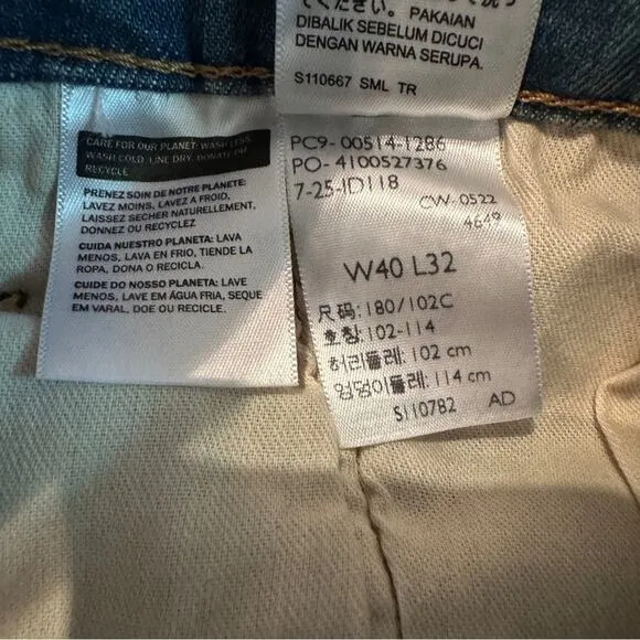 Levi's 514 Straight Light Wash Mid‎ Rise Regular Fit Jeans Sz 40 x 32 NEW