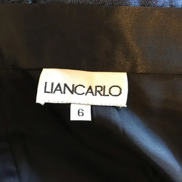 Liancarlo size 6 drop waist cocktail black skirt