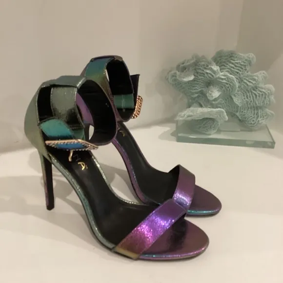 Liliana Heels Strappy Synth Leather Gorgeous Sandals Heels Crystal buckle 10