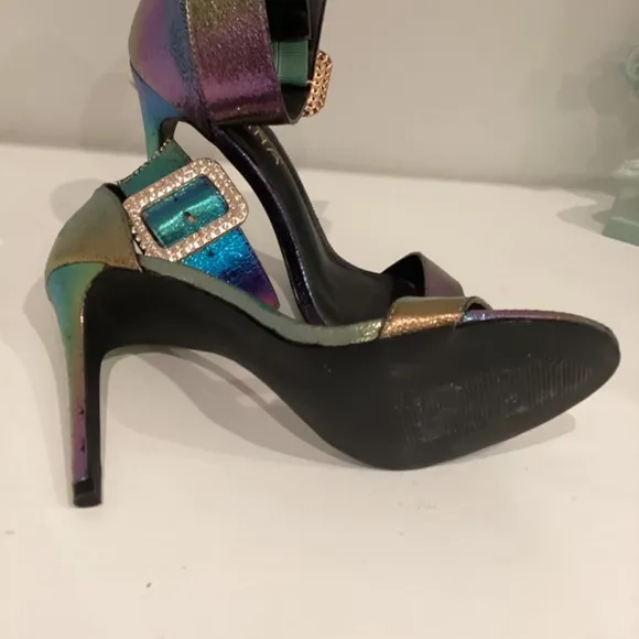 Liliana Heels Strappy Synth Leather Gorgeous Sandals Heels Crystal buckle 10