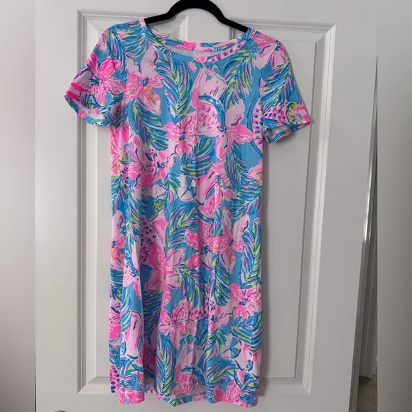 Lilly Pulitzer Cody Dress SZ S Blue Ibiza Gimme The Juice