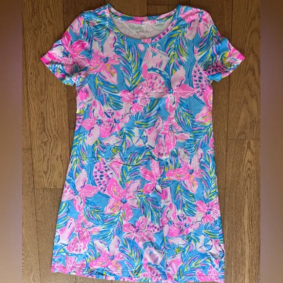 Lilly Pulitzer Cody Dress SZ S Blue Ibiza Gimme The Juice