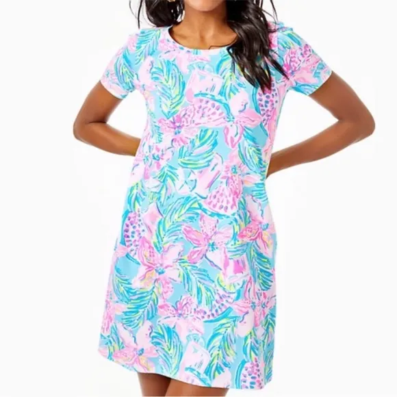 Lilly Pulitzer Cody Dress SZ S Blue Ibiza Gimme The Juice