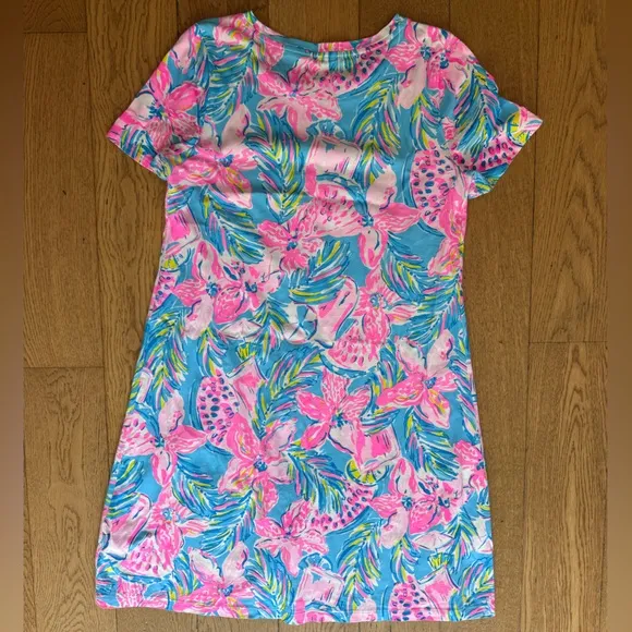 Lilly Pulitzer Cody Dress SZ S Blue Ibiza Gimme The Juice