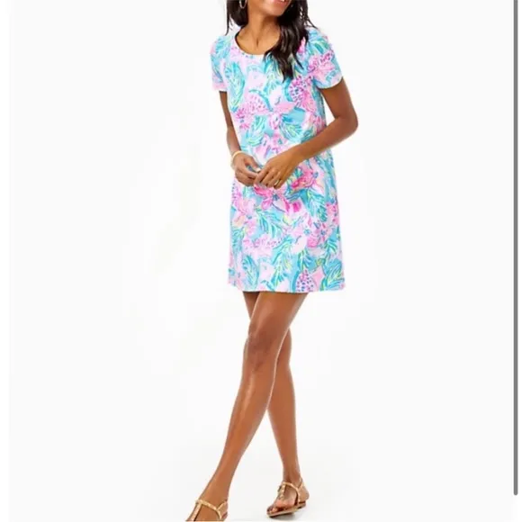Lilly Pulitzer Cody Dress SZ S Blue Ibiza Gimme The Juice