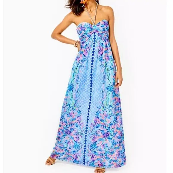Lilly Pulitzer Viv Maxi Dress Hidden Treasure Engineered